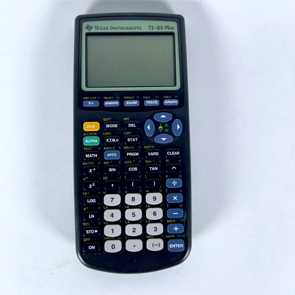 TI-83 Plus Graphing Calculator With Cover Black Texas Instruments  TESTED